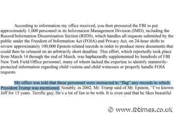 FBI Training Videos Told Agents to Flag Epstein Files Mentioning Trump for Review; DOJ Is Withholding Them, Journalist Claims