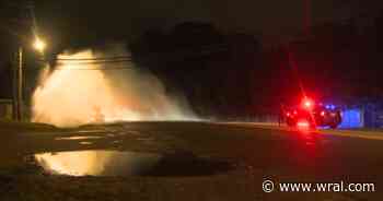 Powerful water main break in Durham shoots fountain of water into the air