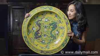 Giant Qing porcelain dish worth £30,000 which was made for Beijing's Forbidden City is found under family's sofa in north London home