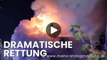 Feuerwehr rettet Mann von brennendem Dach – Video zeigt Einsatz im Erzgebirge