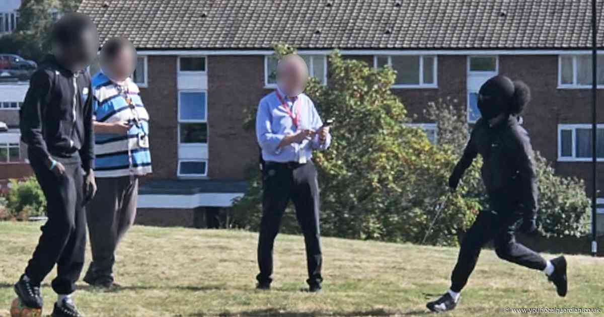 Masked teen seen chasing person with 'machete' as Croydon college locked down