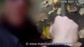 Screams of 'no' as police swoop on man in Manchester woods in dramatic arrest