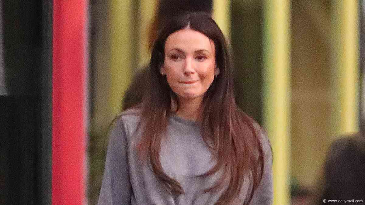Michelle Keegan and Mark Wright tuck into pizza as they enjoy a family lunch date with toddler daughter Palma