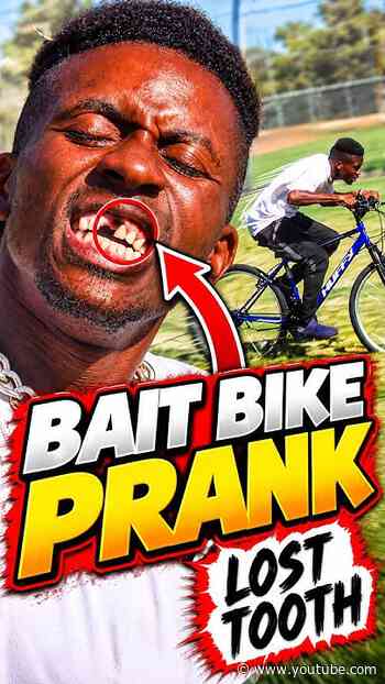His tooth popped out 😱 Bait Bike Prank 😂 #Pranks #Viral #Funny #Fails