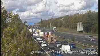 M60 traffic LIVE as long queues build amid reports of 'overturned vehicle'