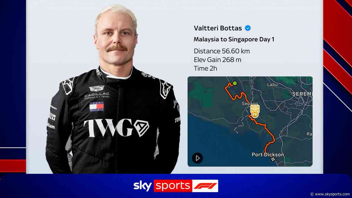 Bottas cycling 250 miles from Sepang to Marina Bay ahead of Singapore GP