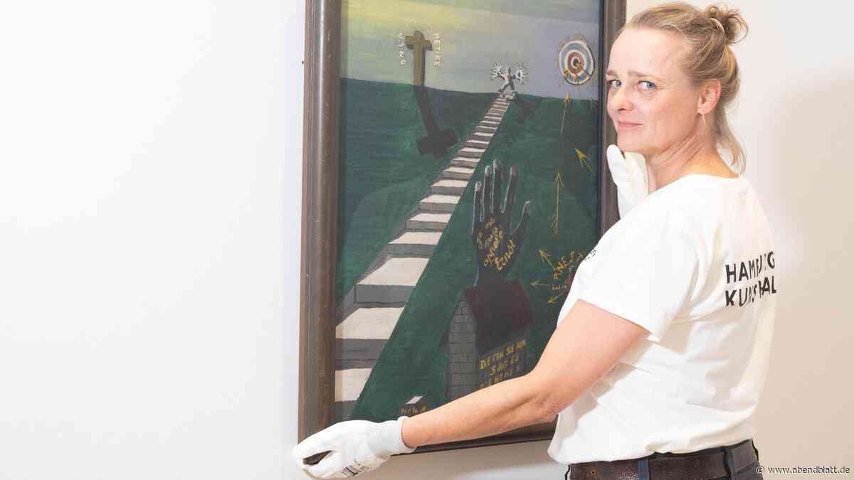 Sicher am Bohrer: Die Frau, die in der Kunsthalle die Bilder an die Wand bringt