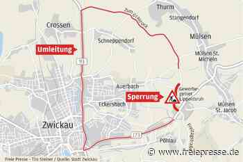Vollsperrung an der Mülsener Lippoldsruh in Richtung A 4 wegen Straßenbauarbeiten