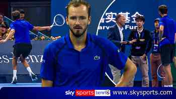 Extraordinary moment Medvedev disqualified after hitting spectator with ball