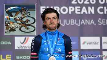 Geklopte Giulio Ciccone twijfelt openlijk aan fotofinish na EK-sprint met Remco Evenepoel: ’Ik wil het beeld op de echte aankomst zien’