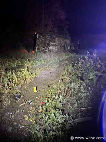 3 hurt after truck rolls into DeKalb County ditch