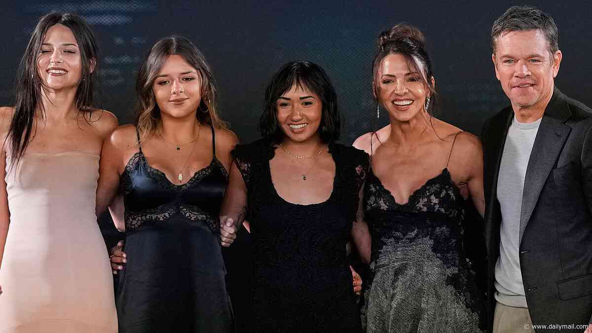 Matt Damon is joined by stunning wife Luciana and three of their daughters at Animals premiere in Mexico