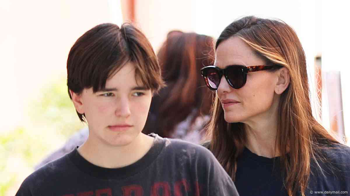 Jennifer Garner and Ben Affleck's child Fin, 17, rocks 90s-style curtains as they step out with actress in LA