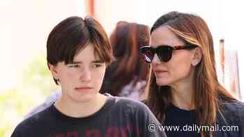 Jennifer Garner and Ben Affleck's child Fin, 17, rocks 90s-style curtains as they step out with actress in LA