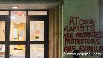 Cornell activists smash windows and vandalize building with red paint in wake of gang rape allegations