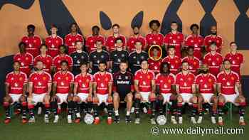JJ Gabriel INCLUDED in Man United first-team photo - but doubt still surrounds future of the wantaway wonderkid as he turns 16 tomorrow, amid tug-of-war between Real Madrid and Barcelona
