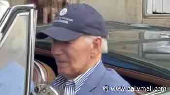 Visibly frail Joe Biden appears with Jay Leno to show off classic Corvette at car show