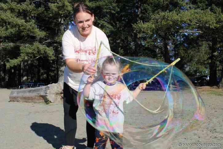 Bubbles only part of Butterfly Run at Westwood Lake in Nanaimo