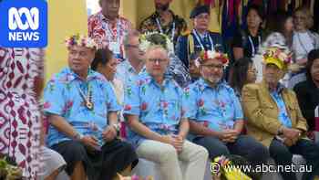PM Anthony Albanese declines floral head garland in Tuvalu
