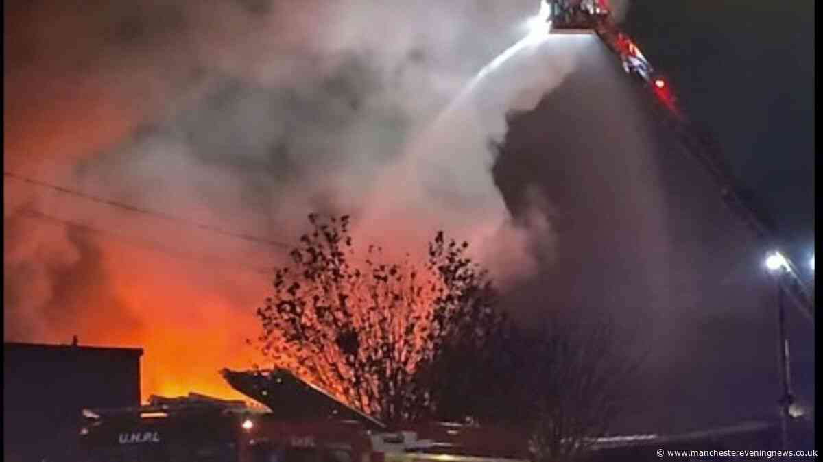 Firefighters issue 'avoid area' warning after blaze breaks out near Bury town centre