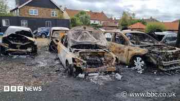 Eight vehicles torched in car wash arson attack