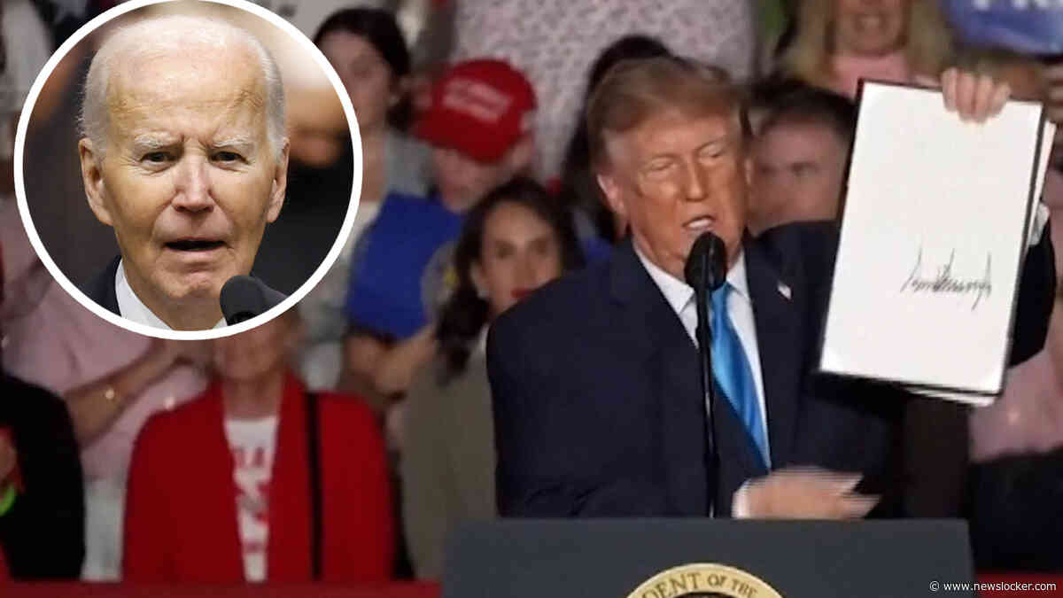 Donald Trump sneert naar Joe Biden: ‘Ik ga nu doen wat hij niet kon doen’