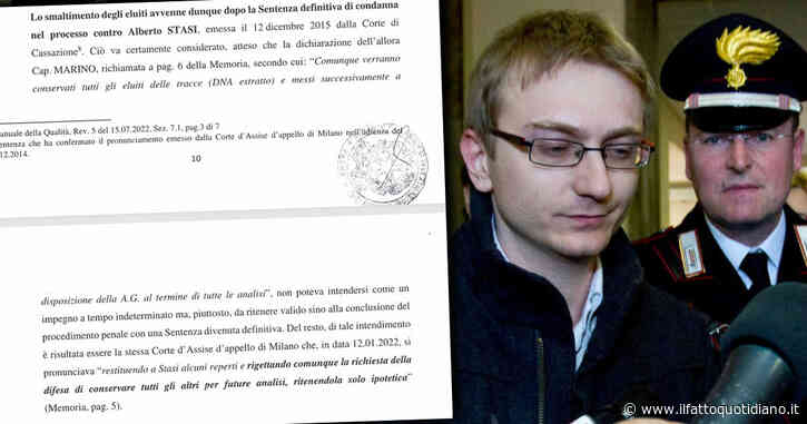 “Gli estratti di Dna smaltiti dopo la sentenza definitiva di Stasi”, la risposta del Ris alla procura di Pavia e la differenza tra reperti ed eluiti
