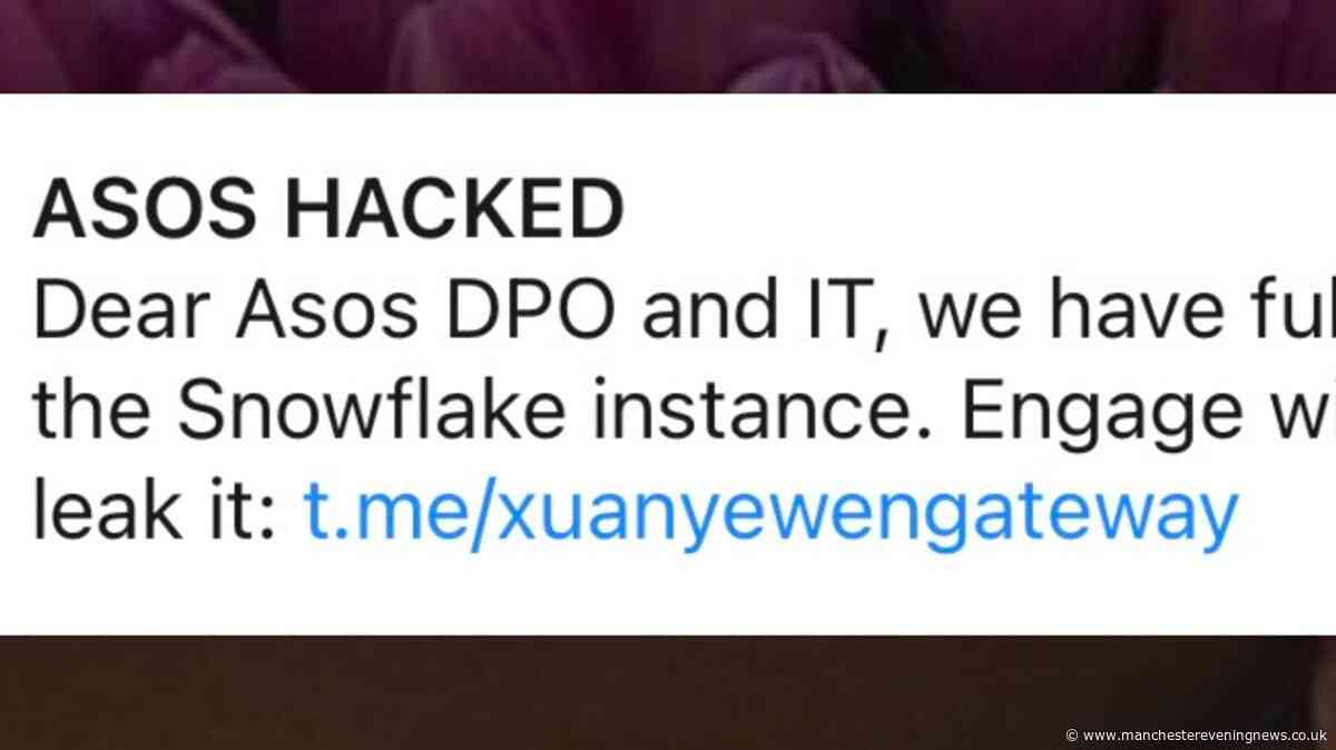 ASOS hacked as customers sent threatening message