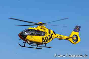 Unfall auf der A 72 bei Zwickau: Rettungshubschrauber im Einsatz