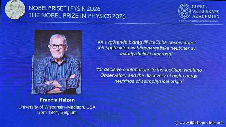 Nobel per la Fisica 2026 a Francis Halzen per gli studi sui neutrini che raccontano l’universo