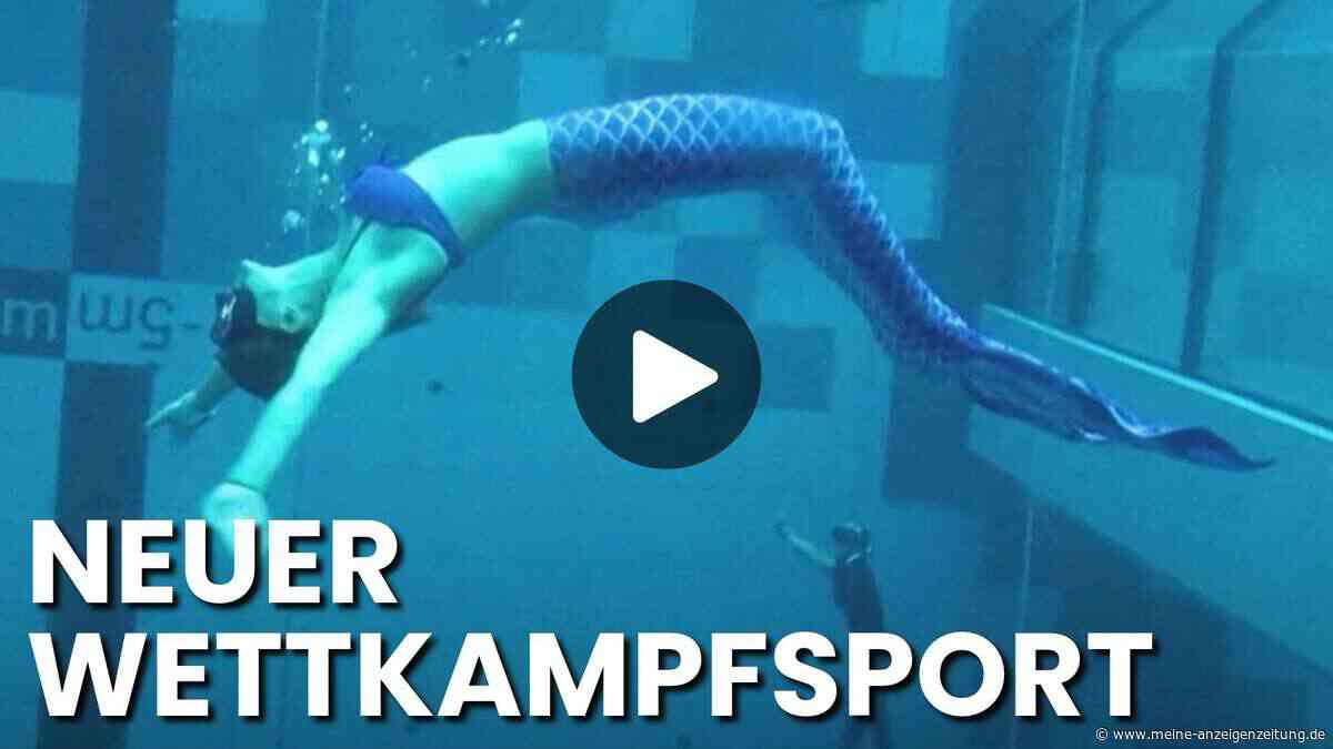 Wettkampf der Meerjungfrauen: Unterwasserkünstler tauchen im tiefsten Pool Europas gegeneinander
