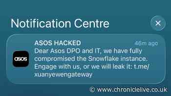 Thousands of ASOS customers sent 'hacked' message threatening information leak