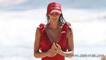 Indy Clinton puts on racy display with husband Ben Azar at Palm Beach as they celebrate court battle settlement