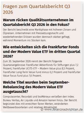 Heiko Böhmer (Shareholder Value): Quartalsbericht Q3 2026: Zinsen rauf, Öl rauf - und Qualität setzt sich durch