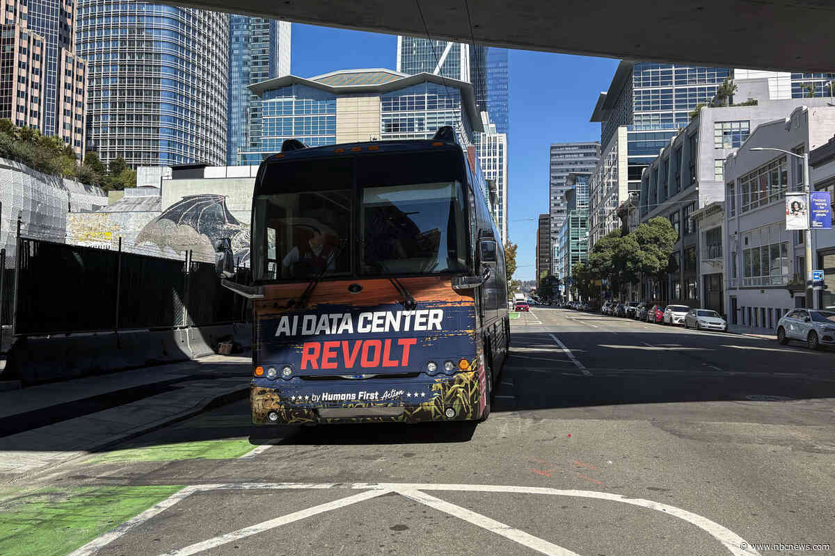 MAGA activists protest AI data centers at Big Tech headquarters in San Francisco