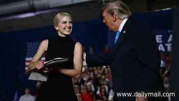 Trump parades 'perfect' Natalie Harp on stage and likens her to a Price Is Right model