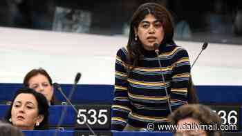 French far-left MEP with Palestinian background sparks fury by 'trashing October 7 commemoration by throwing Israeli flags to the floor'