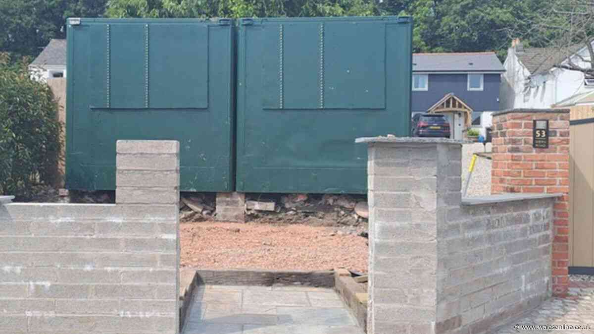 Pontypool homeowner erects huge shipping containers in garden sparking planning battle