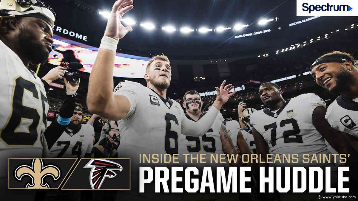 Tyler Shough leads Saints Pregame Huddle on MNF vs. Falcons