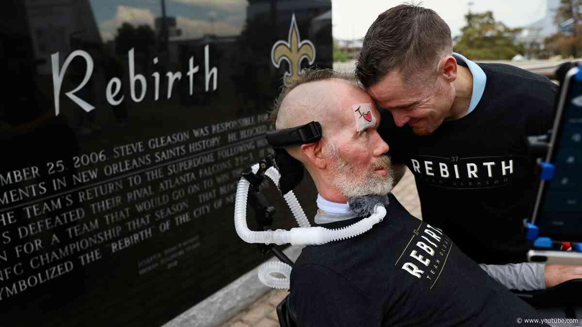 Steve Gleason reunites with Michael Koenen at Rebirth statue 20 years after blocked punt