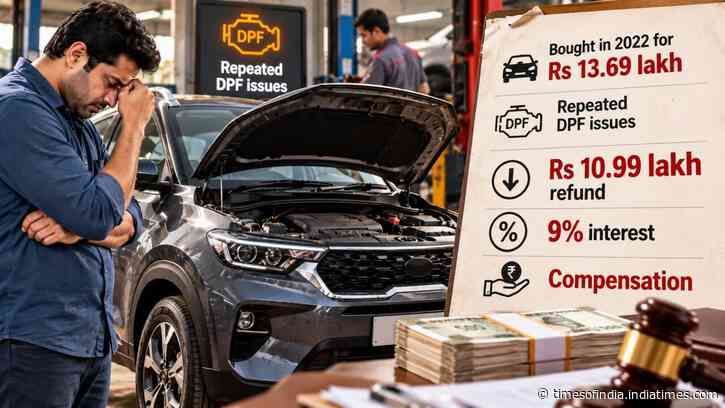 He bought an SUV for Rs 13.69 lakh; gets Rs 10.99 lakh refund plus interest over repeated DPF issues