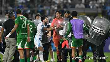 Riot police rush to stop mass brawl after Nations League clash descends into chaos - as Suriname make racism accusation and urge FIFA to take action