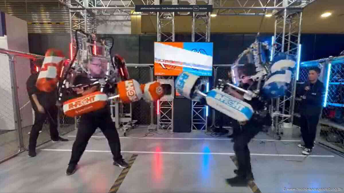 In Tokio können Besucher jetzt in fast drei Meter hohen Kampfrobotern gegeneinander antreten