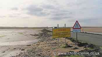 Holy Island causeway warning after five people rescued from drifting vehicle