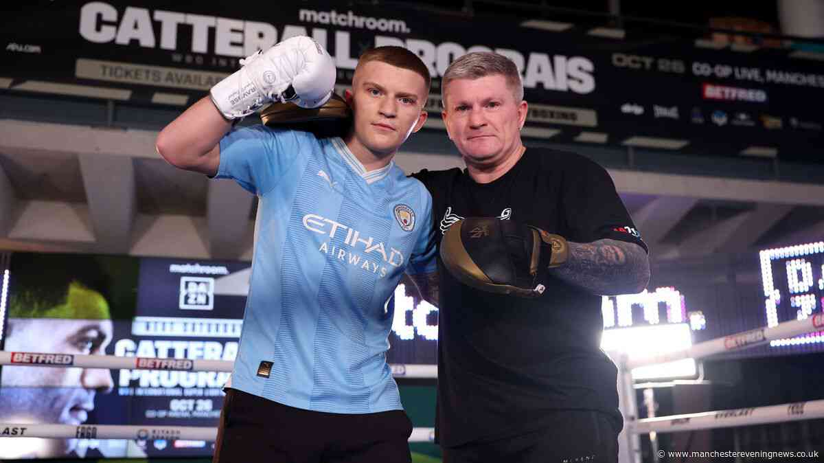 Ricky Hatton's son says 'he's looking down on us' as he announces Manchester football match in honour of boxing legend