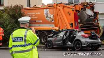 Bin lorry driver arrested for 'drug driving' after refuse truck smashes into three cars and house