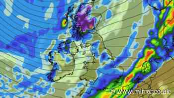 UK weather maps show snow hitting 11 counties in first wintry showers of season