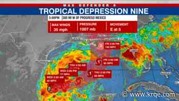 Tropical Depression Nine forms in Gulf, expected to quickly strengthen into hurricane
