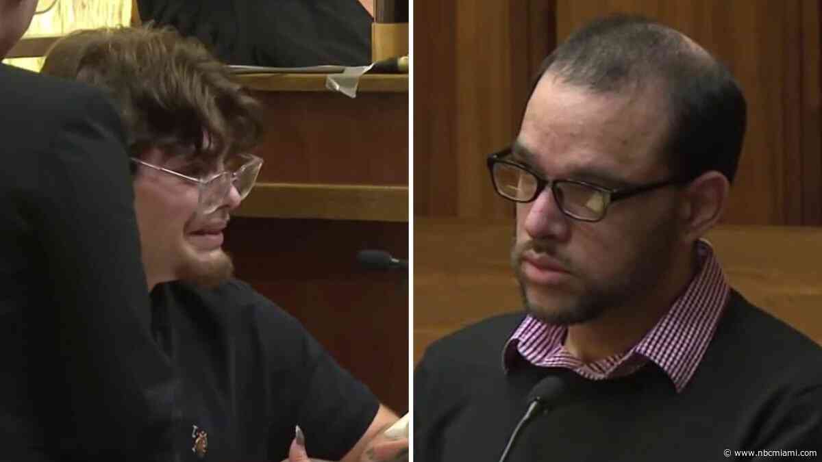 ‘You took them': Surviving son confronts family's killer, leaving courtroom in tears