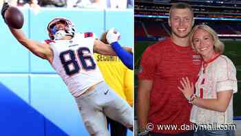 'I just peed my pants': Glamorous girlfriend of unlikely NFL hero goes viral for wild reaction to his game-winning play